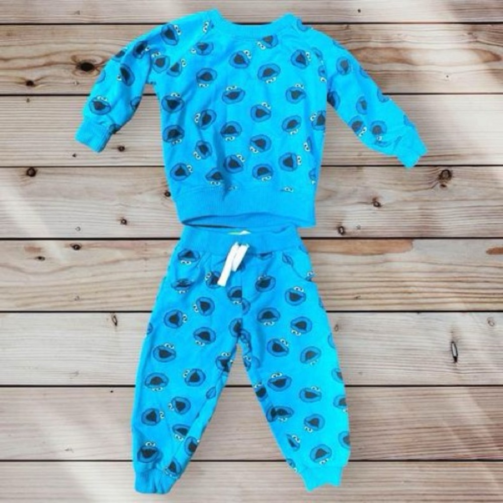 Sesame Street Blue Cookie Monster Kids Matching Set